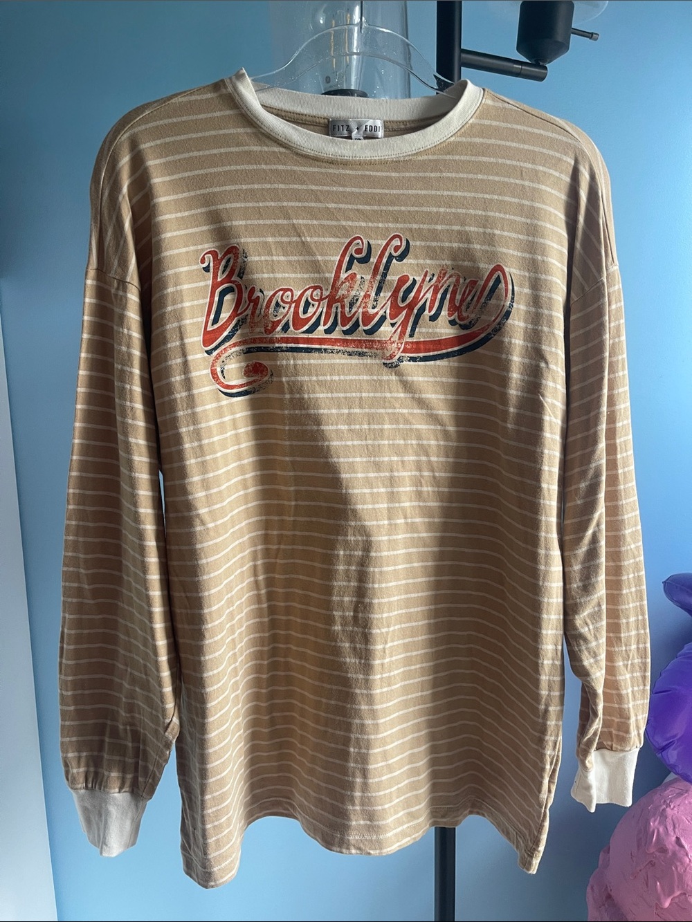 Brooklyn Striped Long-Sleeve Tee - Tan